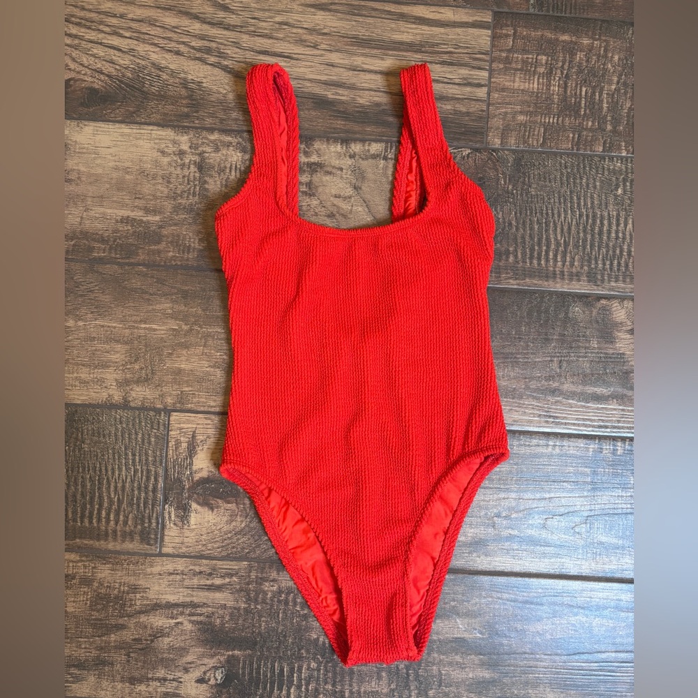 Vici Red Textured One-Piece Swimsuit